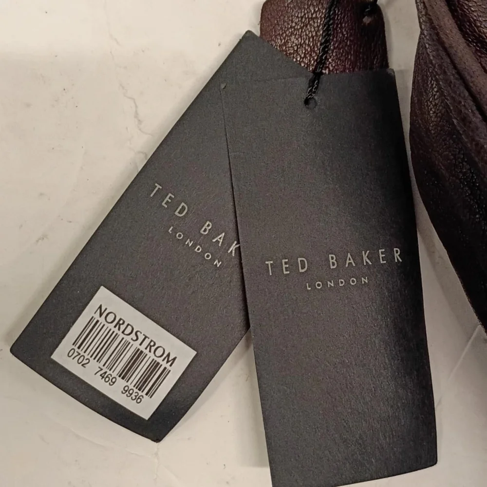 NWT Ted Baker Dog Clip Chocolate Leatjer‎ Shoulder Bag